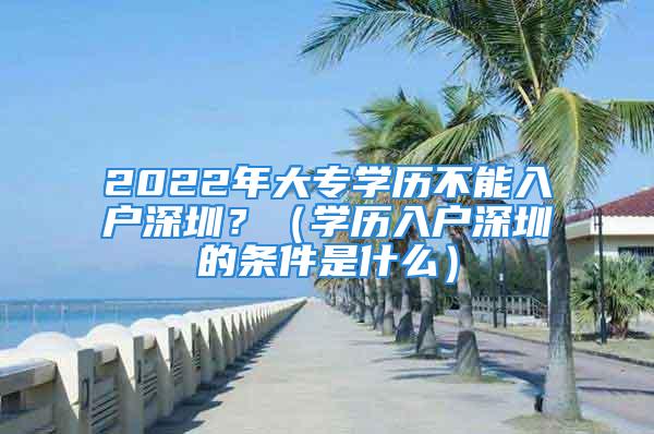 2022年大專學歷不能入戶深圳？（學歷入戶深圳的條件是什么）