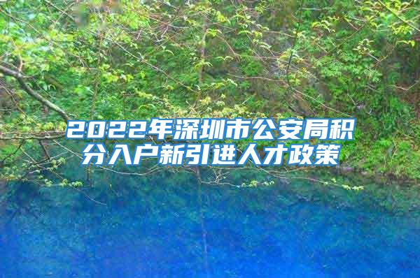 2022年深圳市公安局積分入戶(hù)新引進(jìn)人才政策