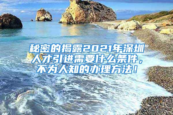 秘密的揭露2021年深圳人才引進需要什么條件，不為人知的辦理方法！