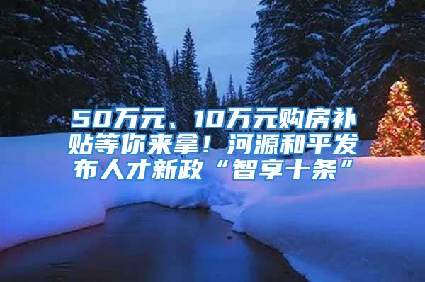 50萬元、10萬元購房補(bǔ)貼等你來拿！河源和平發(fā)布人才新政“智享十條”