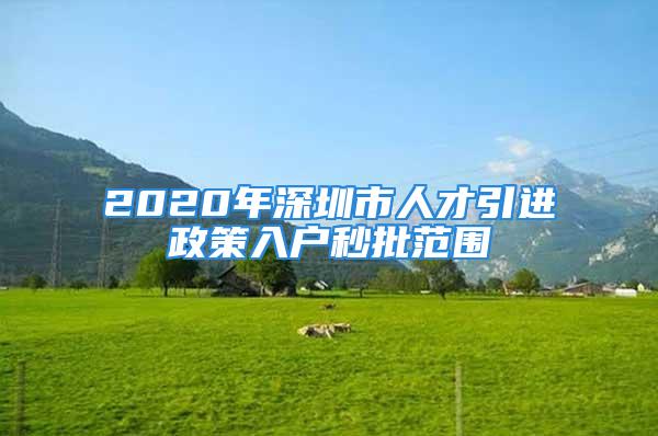 2020年深圳市人才引進政策入戶秒批范圍