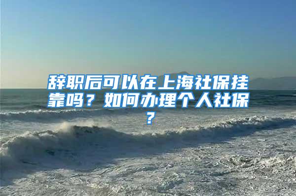 辭職后可以在上海社保掛靠嗎？如何辦理個人社保？