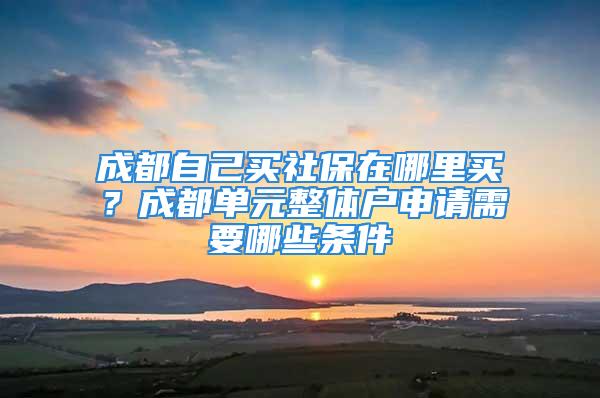 成都自己買社保在哪里買？成都單元整體戶申請需要哪些條件