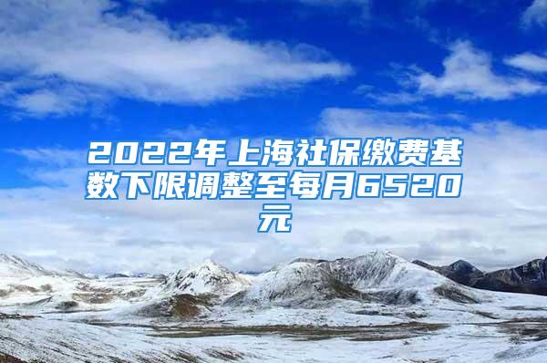 2022年上海社保繳費基數(shù)下限調(diào)整至每月6520元