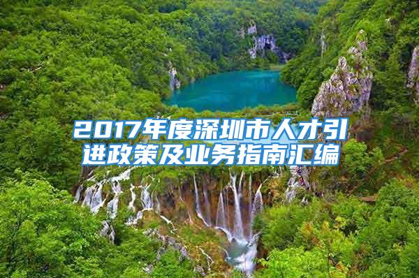 2017年度深圳市人才引進(jìn)政策及業(yè)務(wù)指南匯編