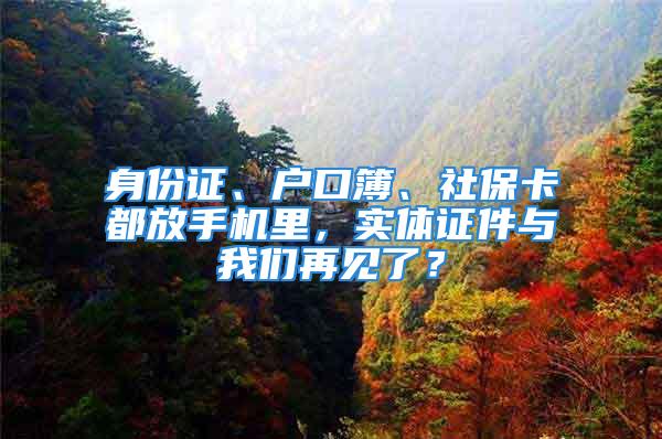 身份證、戶口簿、社保卡都放手機里，實體證件與我們再見了？