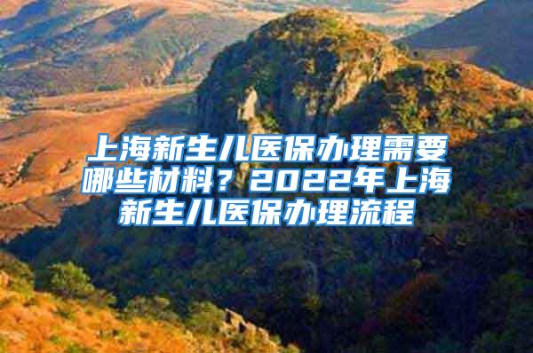 上海新生兒醫(yī)保辦理需要哪些材料？2022年上海新生兒醫(yī)保辦理流程