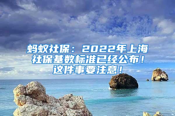 螞蟻社保：2022年上海社保基數(shù)標(biāo)準(zhǔn)已經(jīng)公布！這件事要注意！