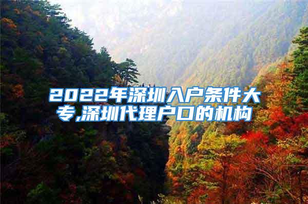 2022年深圳入戶(hù)條件大專(zhuān),深圳代理戶(hù)口的機(jī)構(gòu)