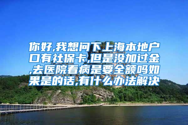 你好,我想問下上海本地戶口有社?？?但是沒加過金,去醫(yī)院看病是要全額嗎如果是的話,有什么辦法解決