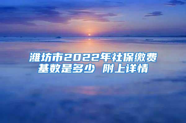 濰坊市2022年社保繳費(fèi)基數(shù)是多少 附上詳情