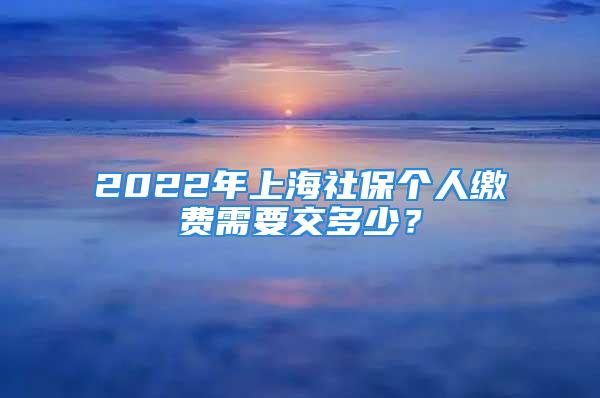 2022年上海社保個(gè)人繳費(fèi)需要交多少？