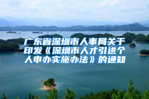 廣東省深圳市人事局關(guān)于印發(fā)《深圳市人才引進個人申辦實施辦法》的通知