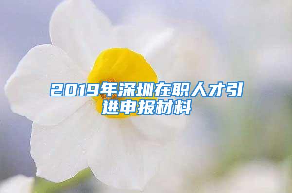 2019年深圳在職人才引進(jìn)申報(bào)材料