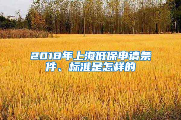 2018年上海低保申請(qǐng)條件、標(biāo)準(zhǔn)是怎樣的