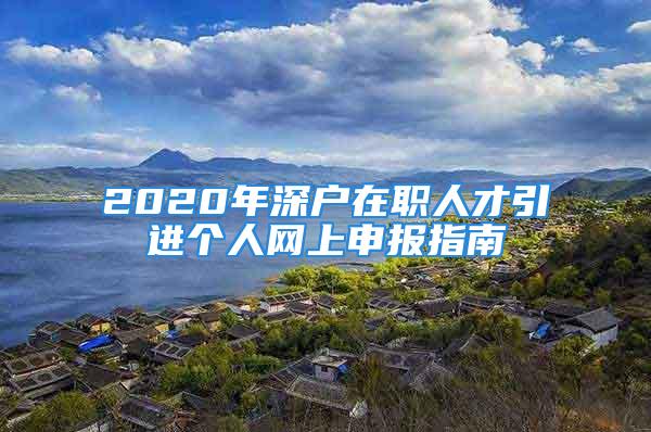 2020年深戶在職人才引進(jìn)個(gè)人網(wǎng)上申報(bào)指南