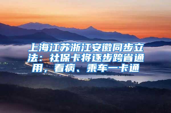 上海江蘇浙江安徽同步立法：社?？▽⒅鸩娇缡⊥ㄓ?，看病、乘車一卡通