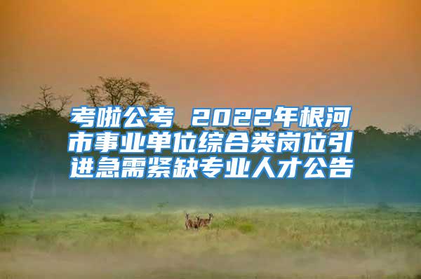 考啦公考 2022年根河市事業(yè)單位綜合類崗位引進急需緊缺專業(yè)人才公告