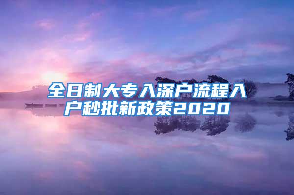 全日制大專入深戶流程入戶秒批新政策2020