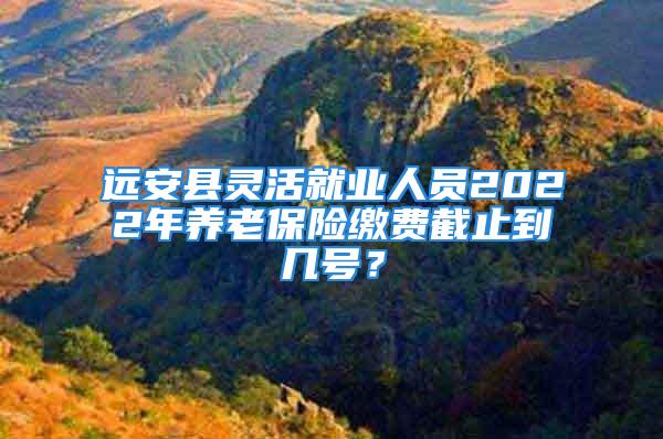 遠(yuǎn)安縣靈活就業(yè)人員2022年養(yǎng)老保險繳費截止到幾號？