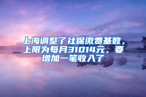 上海調(diào)整了社保繳費(fèi)基數(shù)，上限為每月31014元，要增加一筆收入了