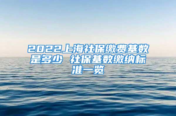 2022上海社保繳費(fèi)基數(shù)是多少 社保基數(shù)繳納標(biāo)準(zhǔn)一覽