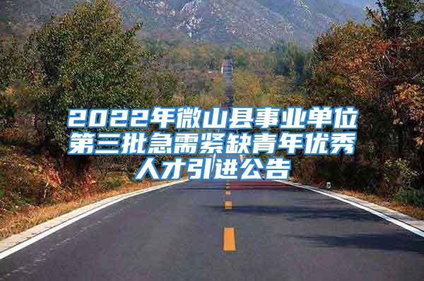 2022年微山縣事業(yè)單位第三批急需緊缺青年優(yōu)秀人才引進(jìn)公告