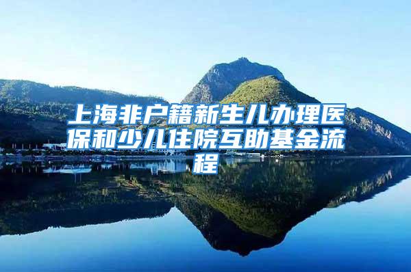 上海非戶籍新生兒辦理醫(yī)保和少兒住院互助基金流程