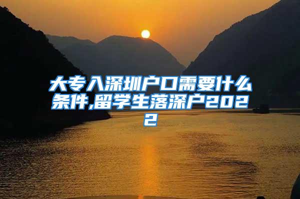 大專入深圳戶口需要什么條件,留學(xué)生落深戶2022