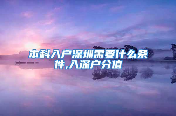 本科入戶深圳需要什么條件,入深戶分值