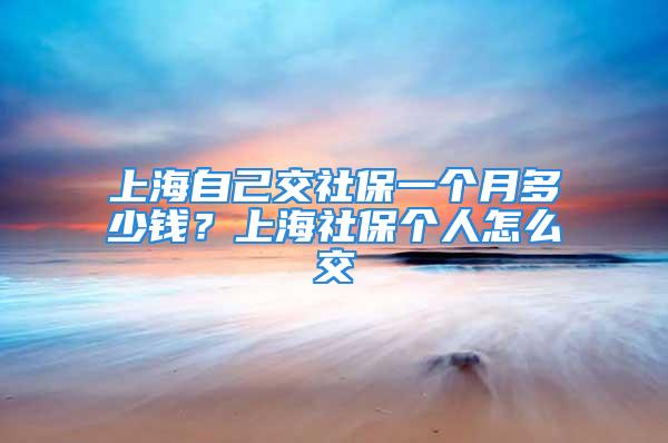 上海自己交社保一個月多少錢？上海社保個人怎么交