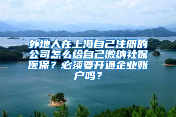 外地人在上海自己注冊的公司怎么給自己繳納社保醫(yī)保？必須要開通企業(yè)賬戶嗎？