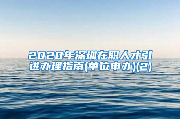 2020年深圳在職人才引進辦理指南(單位申辦)(2)