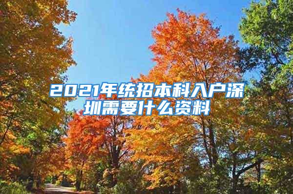 2021年統(tǒng)招本科入戶深圳需要什么資料