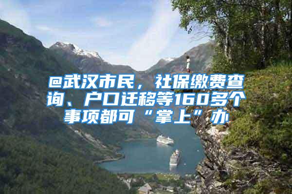 @武漢市民，社保繳費(fèi)查詢、戶口遷移等160多個事項(xiàng)都可“掌上”辦