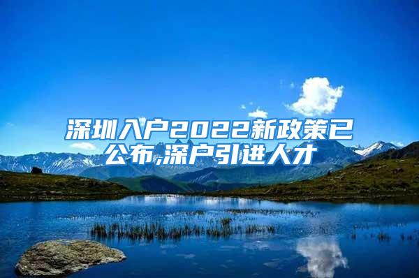 深圳入戶2022新政策已公布,深戶引進(jìn)人才