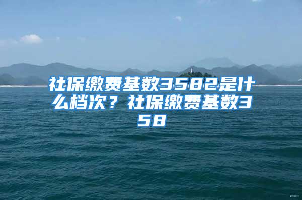 社保繳費(fèi)基數(shù)3582是什么檔次？社保繳費(fèi)基數(shù)358