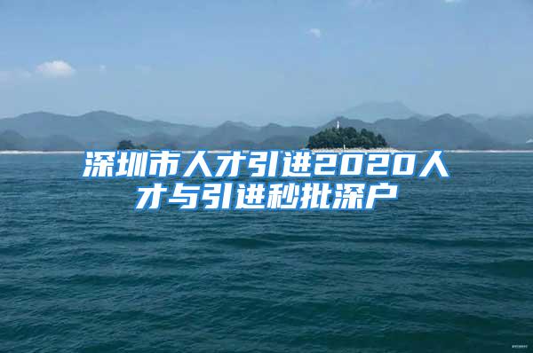 深圳市人才引進2020人才與引進秒批深戶