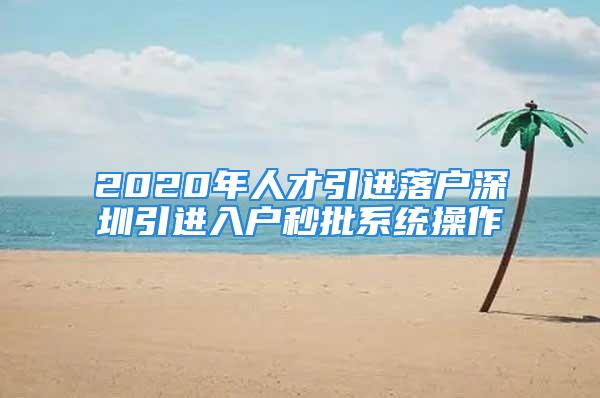 2020年人才引進(jìn)落戶深圳引進(jìn)入戶秒批系統(tǒng)操作