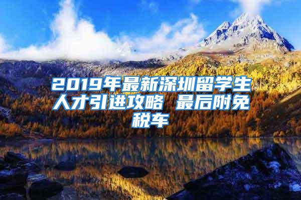 2019年最新深圳留學(xué)生人才引進(jìn)攻略 最后附免稅車