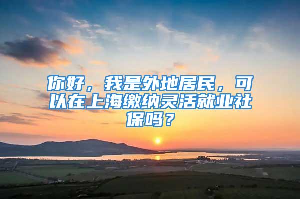 你好，我是外地居民，可以在上海繳納靈活就業(yè)社保嗎？