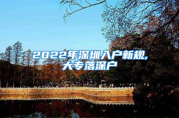 2022年深圳入戶新規(guī),大專落深戶