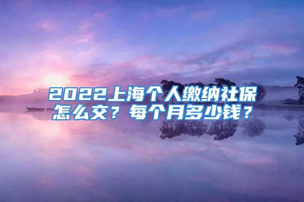 2022上海個人繳納社保怎么交？每個月多少錢？