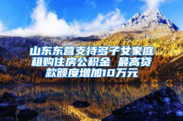 山東東營支持多子女家庭租購住房公積金 最高貸款額度增加10萬元