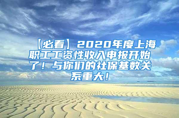 【必看】2020年度上海職工工資性收入申報開始了！與你們的社?；鶖?shù)關(guān)系重大！