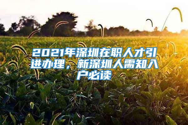 2021年深圳在職人才引進辦理，新深圳人需知入戶必讀