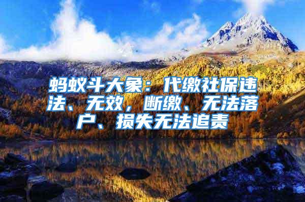 螞蟻斗大象：代繳社保違法、無效，斷繳、無法落戶、損失無法追責(zé)