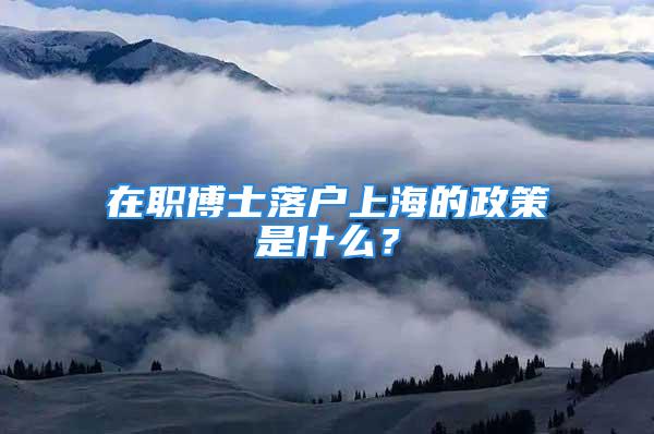 在職博士落戶上海的政策是什么？