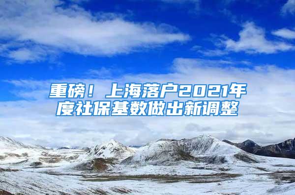 重磅！上海落戶2021年度社?；鶖?shù)做出新調整