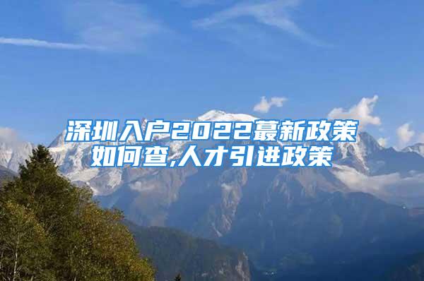 深圳入戶2022蕞新政策如何查,人才引進(jìn)政策